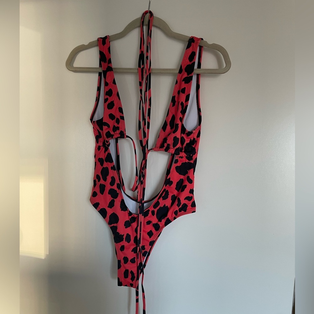 Red ❤️🍒 cheetah one piece swimsuit